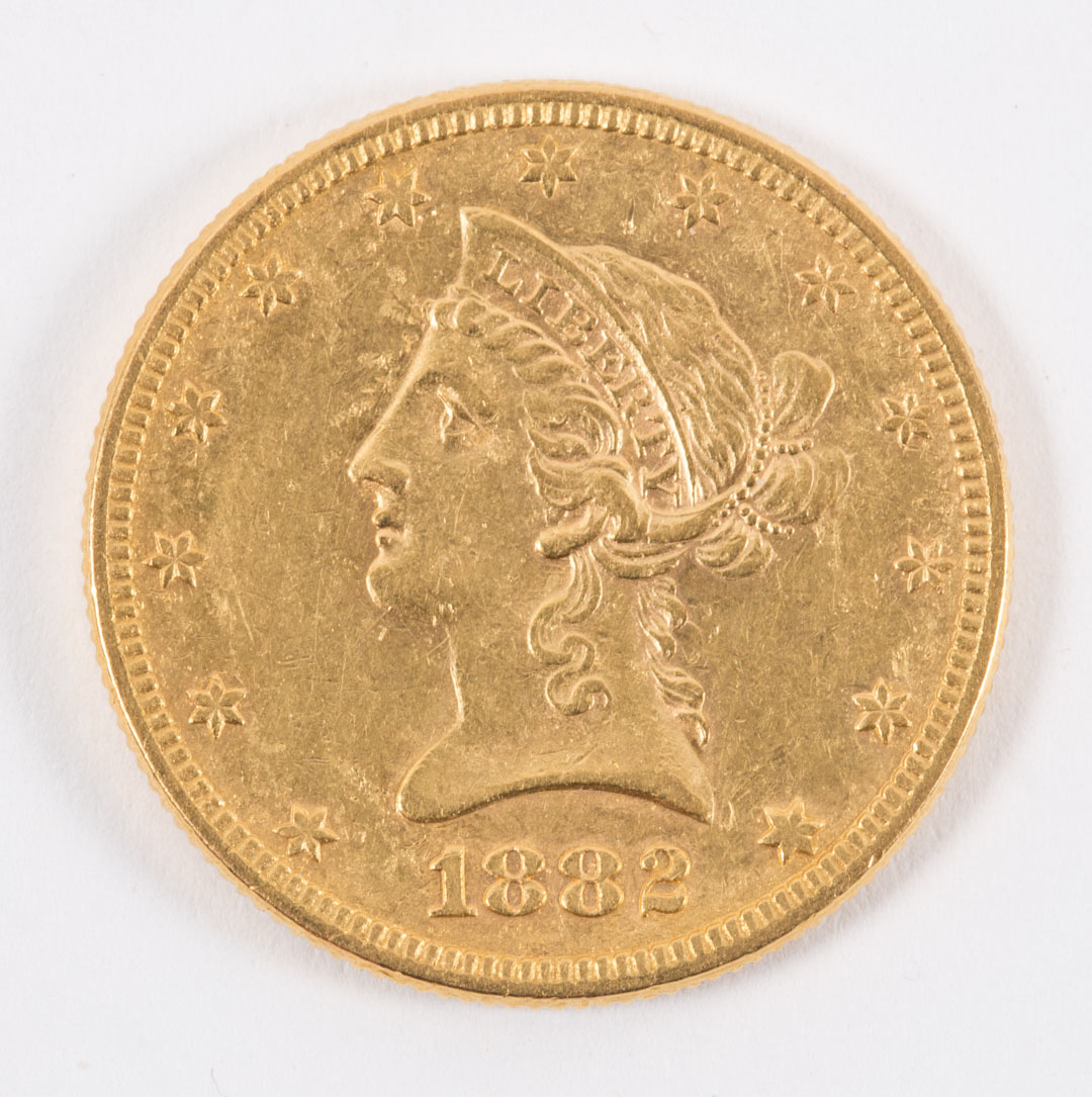 Appraisal: U S Coronet type gold eagle AU-