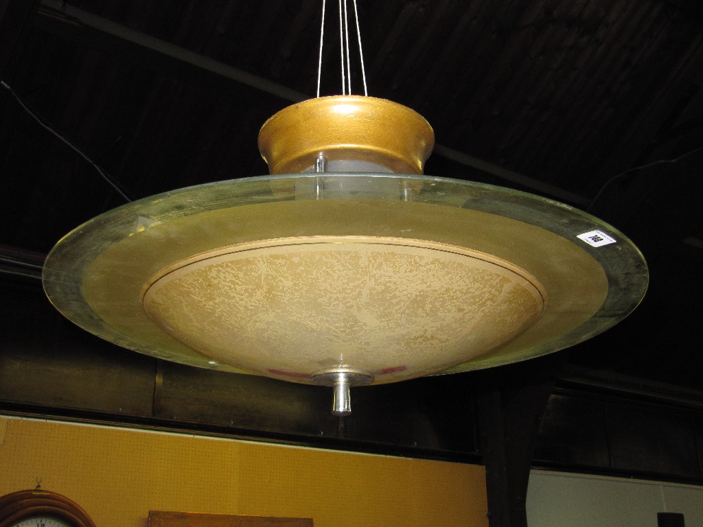 Appraisal: Art Deco 'Flying Saucer' ceiling light