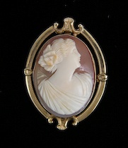 Appraisal: Another Cameo Pendant Lapel Pin kt yellow gold setting set