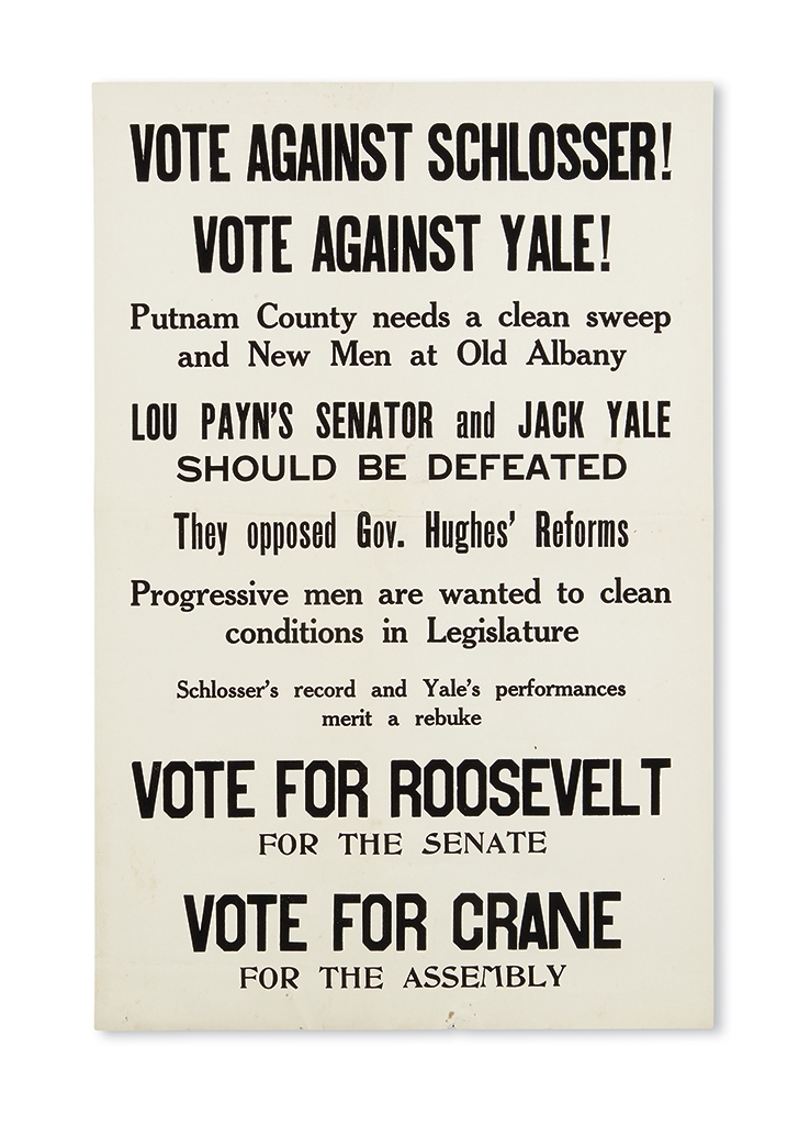 Appraisal: ROOSEVELT FRANKLIN D Vote Against Schlosser Vote Against Yale Letterpress