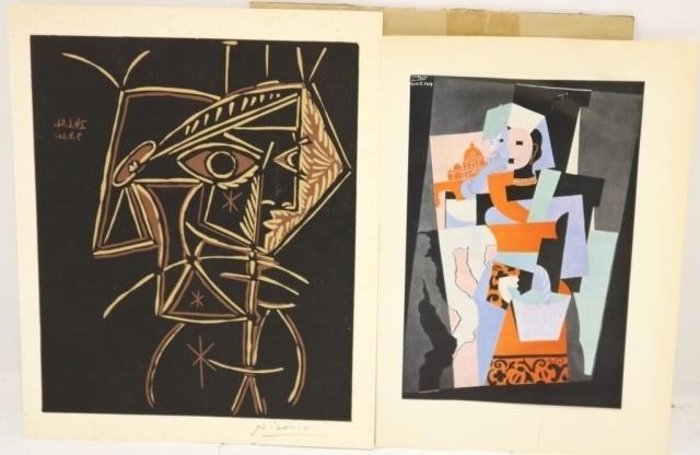 Appraisal: UNFRAMED PICASSO COLORED LITHOGRAPHS BOTHAPPEAR TO BE PENCIL SIGNED ONE