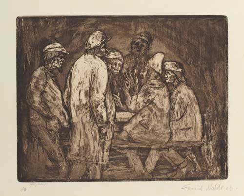 Appraisal: EMIL NOLDE Tischgesellschaft Etching aquatint and drypoint x mm x