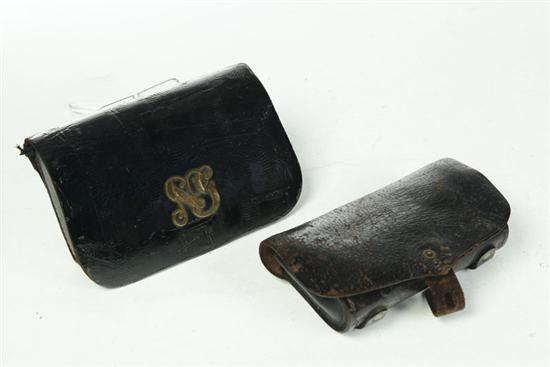 Appraisal: TWO CARTRIDGE BOXES Unmarked Includes one with brass ''NG'' National