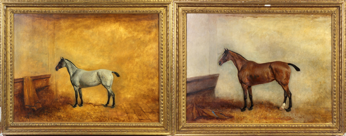 Appraisal: Pair of C L Ferneley Horse Paintings Both Sgn Lower