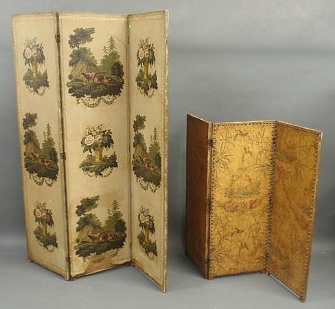 Appraisal: French three-part folding screen h each panel w and a