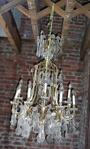 Appraisal: Crystal and brass chandelier c removed from a mansion in