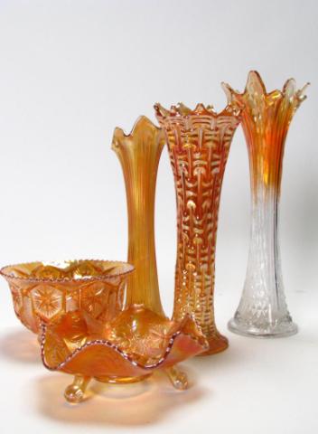 Appraisal: Group of Marigold Carnival Glass including '' bowl '' footed