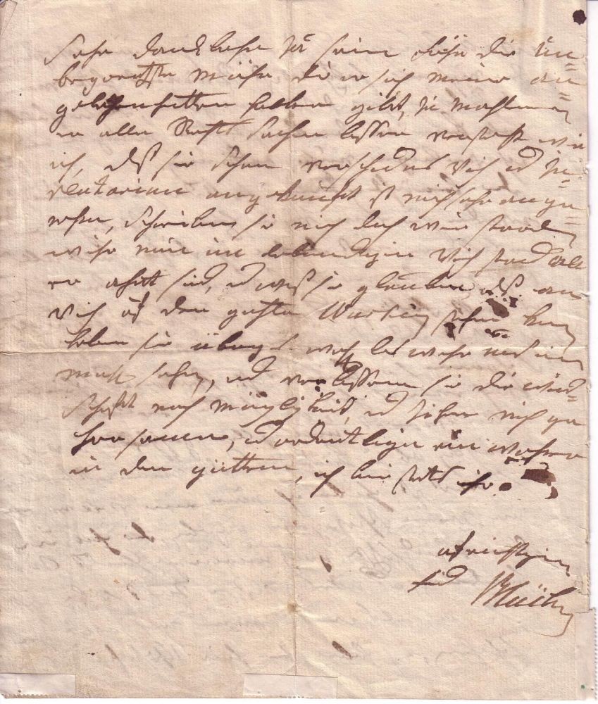 Appraisal: BL CHER GEBHARD LEBERECHT VON Autograph Letter Signed Bl cher