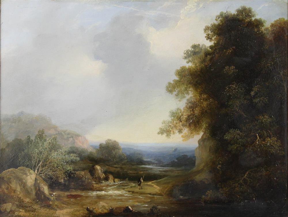 Appraisal: POSSIBLY CHARLOTTE NASMYTH BRITISH - FAMILY IN RIVER LANDSCAPE Oil