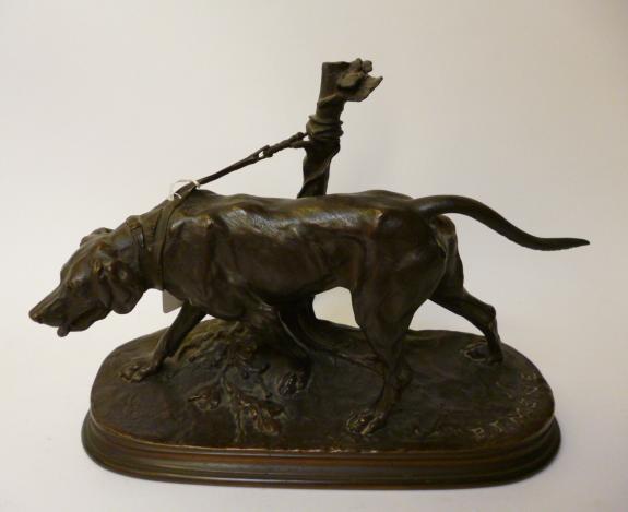 Appraisal: AFTER PIERRE-JULES MENE French - Chien a l'Attache bronze signed