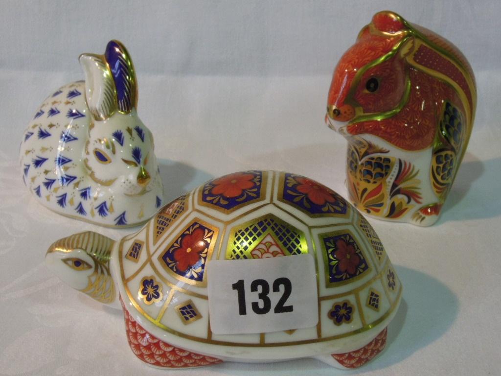 Appraisal: A group of three Royal Crown Derby paperweights with Imari