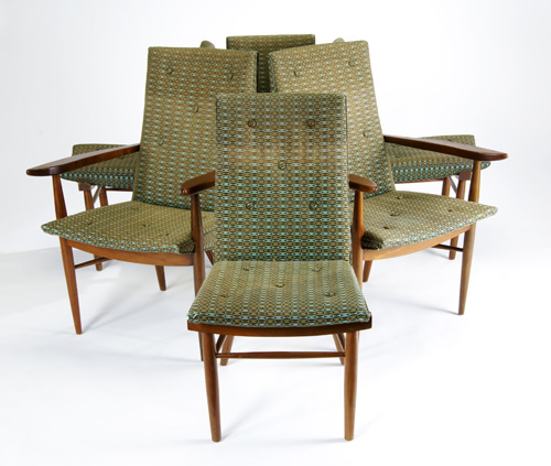 Appraisal: GEORGE NAKASHIMA WIDDICOMB Set of six dining chairs two arm-