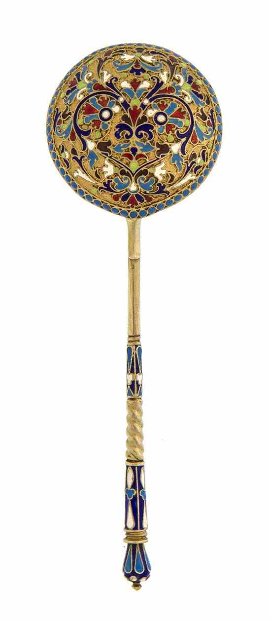 Appraisal: A Russian Enameled Spoon Silver Spoon circa - with first