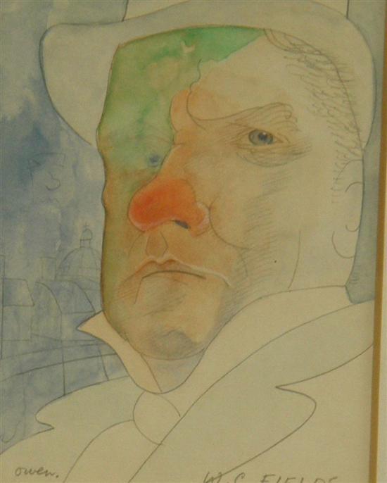 Appraisal: Kendrick Owen 'W C Fields' signed and titled pencil and