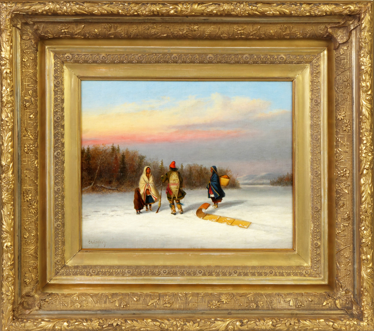 Appraisal: Cornelius David Krieghoff Canadian - Caughnawaga Indians in Snowy Landscape