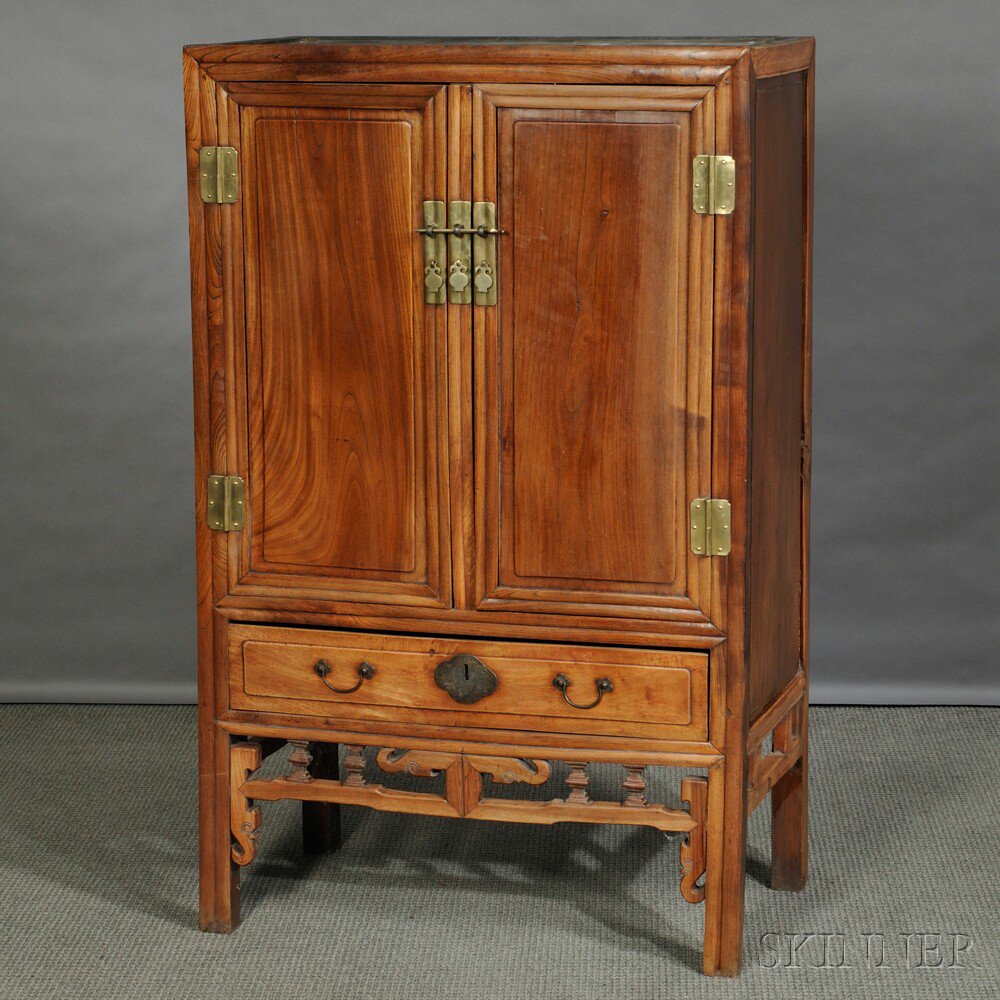 Appraisal: Display Cabinet China hardwood lower section with a drawer x