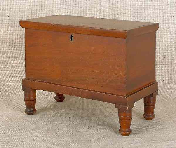 Appraisal: Miniature Pennsylvania walnut blanket chest mid th c h w