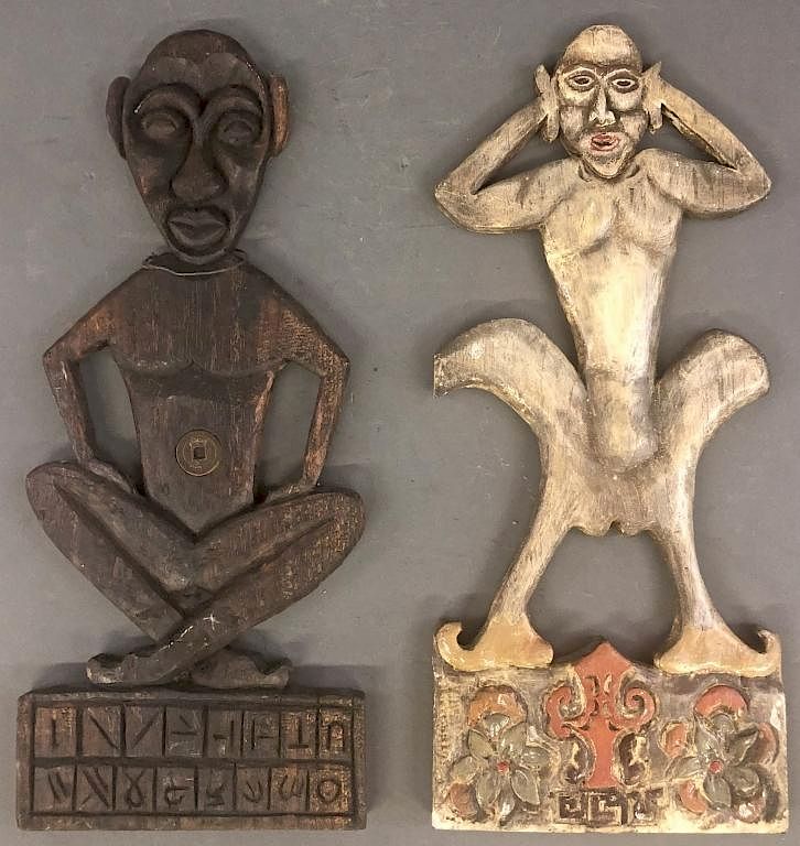 Appraisal: Two New Guinea Bioma Flat Figures New Guinea bioma flat