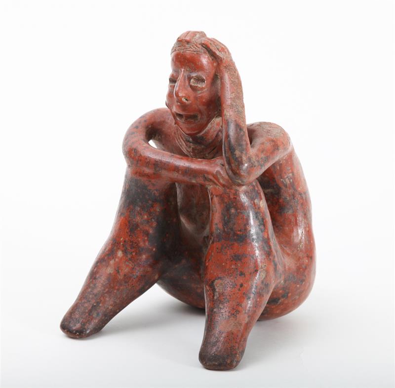 Appraisal: NAYARIT POTTERY FIGURE OF A SEATED MAN x x in