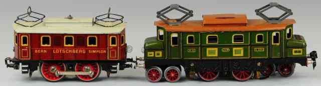 Appraisal: LOT OF TWO ELECTRIC LOCOMOTIVES Both done in tin lithography