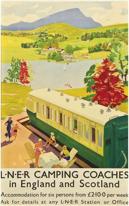 Appraisal: ANONYMOUS L N E R CAMPING COACHES lithograph in colours