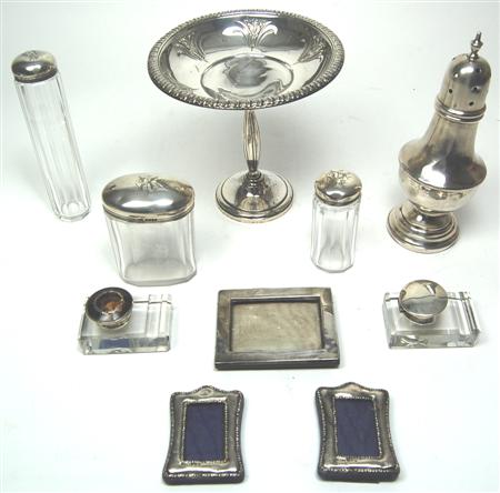 Appraisal: A collection of silver to include a comport sugar caster