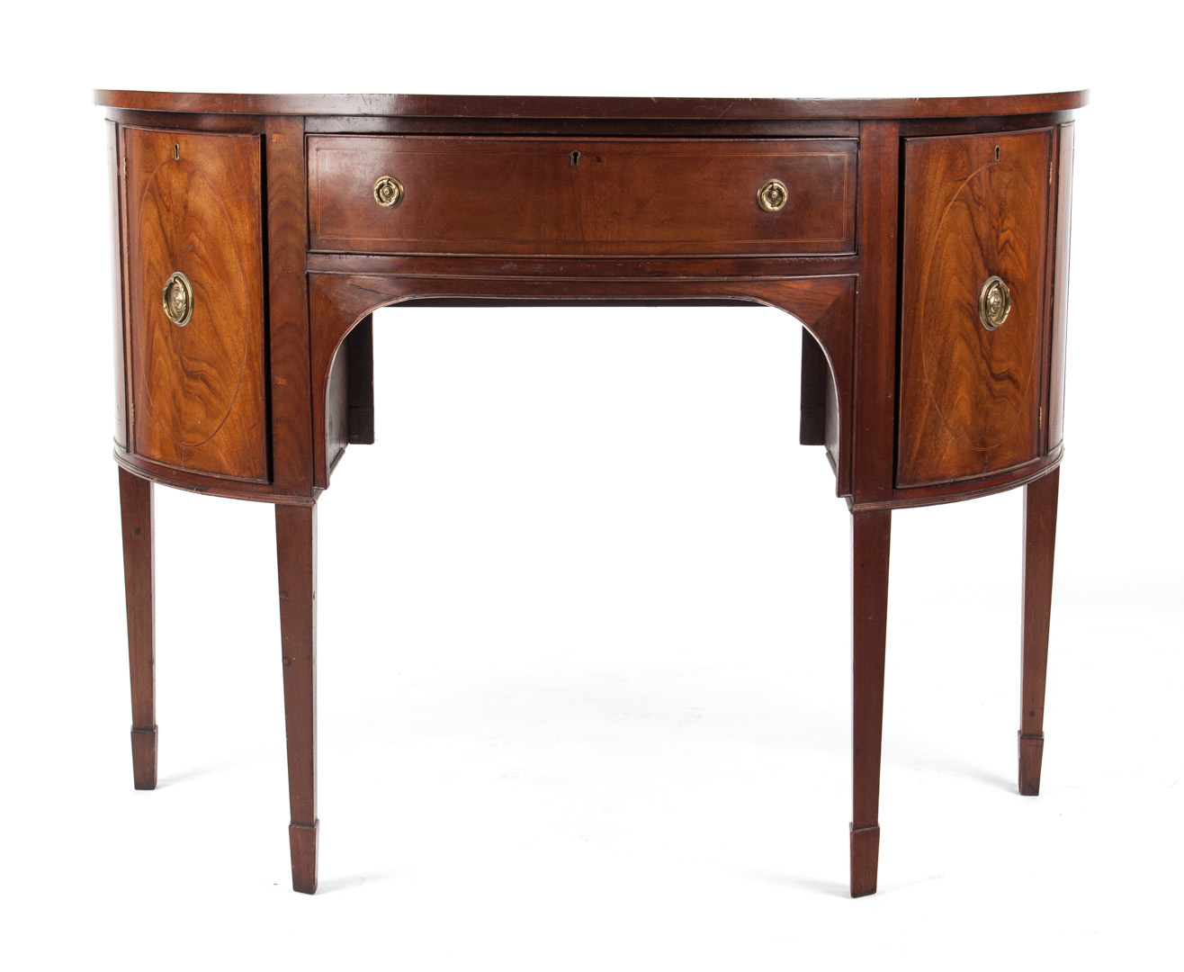 Appraisal: George III style mahogany demilune sideboard first quarter- th century