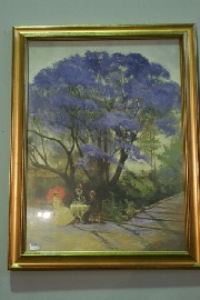 Appraisal: A framed print of the painting 'Under the Jacaranda' by