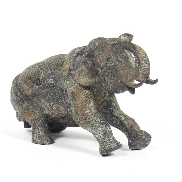 Appraisal: MAITLAND SMITH BRONZE ELEPHANT x x Patinated bronze sitting elephant