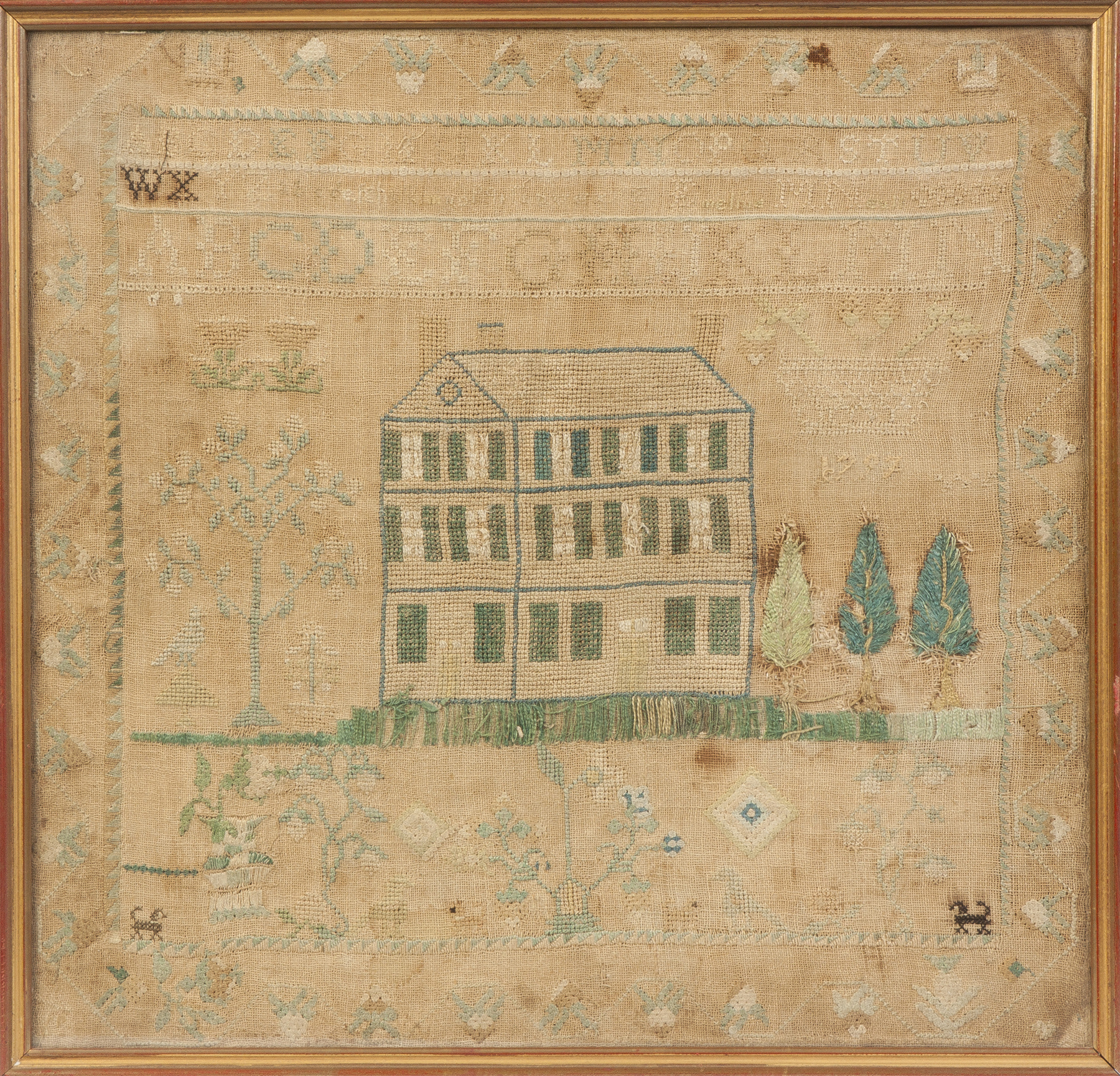 Appraisal: Sampler by Emelia M Neall Dated Emeline M Neall Federal