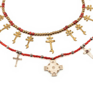 Appraisal: Pair of Southwestern Cross Necklaces mid - third quarter th