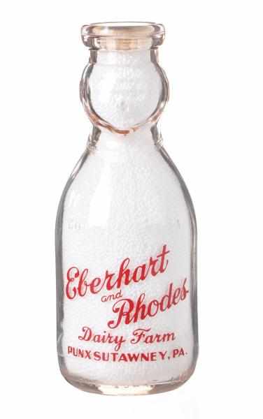 Appraisal: Eberhart Rhodes Dairy Baby Face Milk Bottle Description Punxsutawney PA