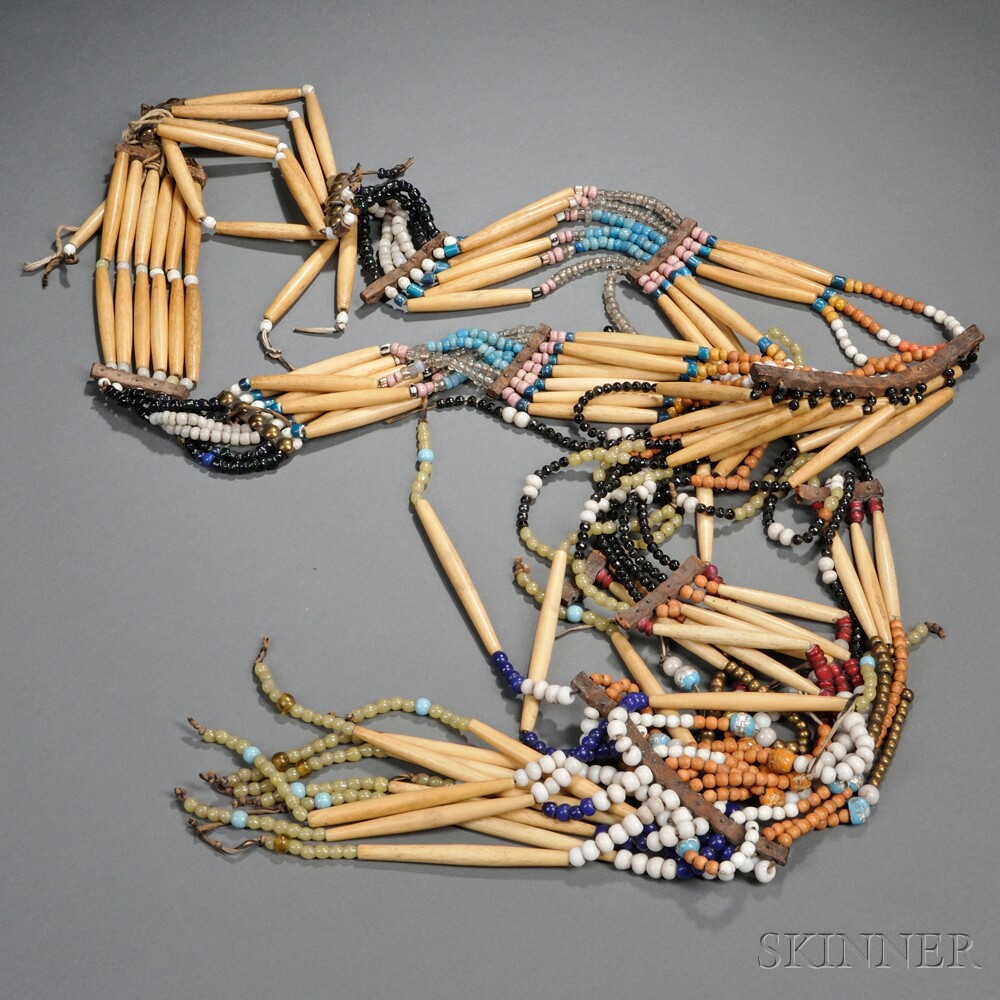 Appraisal: Plains Woman's Hairpipe Necklace c late th century bone hairpipes