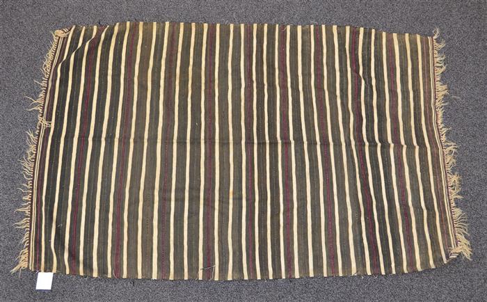 Appraisal: Flat Weave blankets with Stripes th Century Morocco one measures