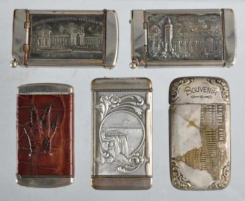 Appraisal: Lot of Silver Souvenir Match Safes Description Includes one with