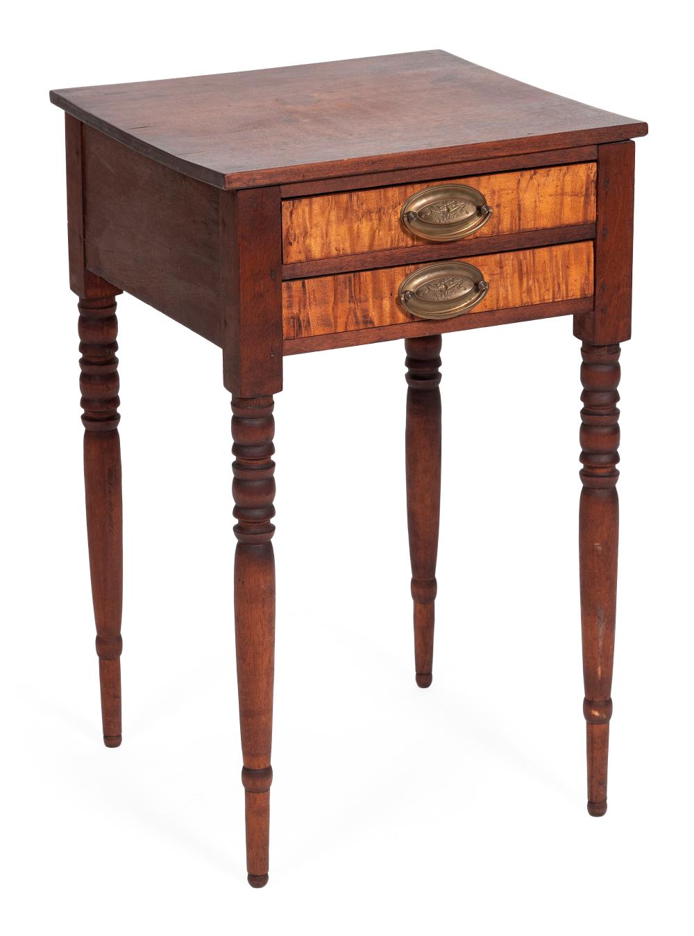 Appraisal: TWO-DRAWER STAND NEW ENGLAND TH CENTURY HEIGHT WIDTH DEPTH TWO-DRAWER