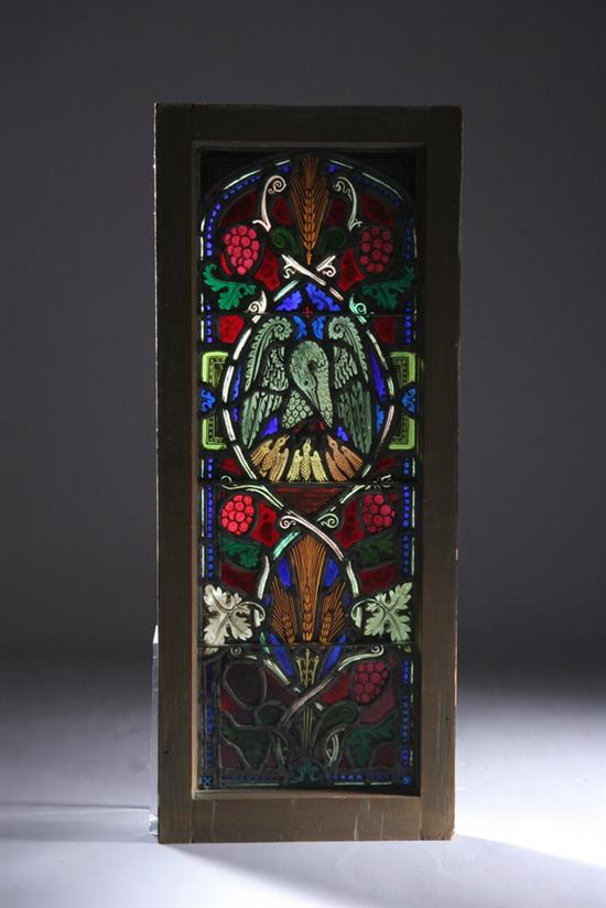 Appraisal: AMERICAN STAINED GLASS CHURCH WINDOW Vertical shape fashioned in strong