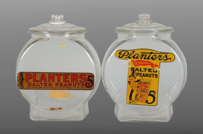 Appraisal: Lot of Planters Peanut Fishbowl Jars Description Include original labels