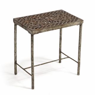 Appraisal: Custom Architectural Iron Side Table formed from th century iron