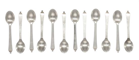 Appraisal: Sale Lot A Set of Twelve Danish Silver Demitasse Spoons