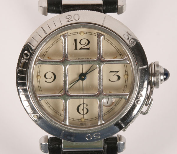 Appraisal: Pasha de Cartier men's automatic watch face visible beneath cross