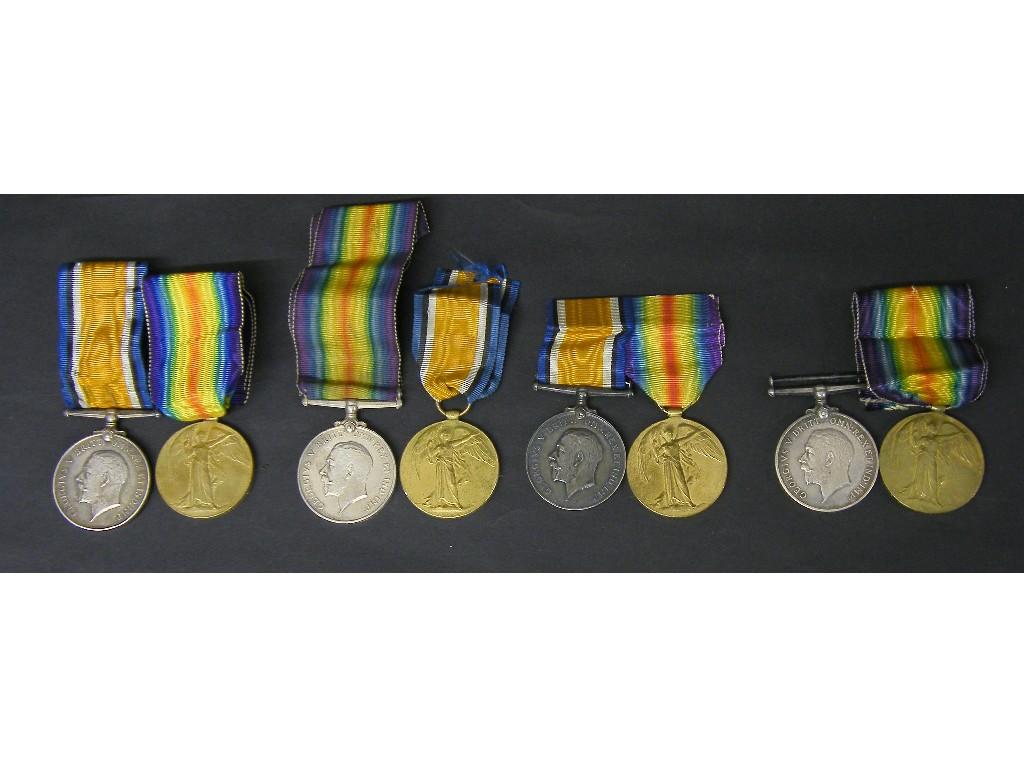 Appraisal: Four pairs of Great War Victory medal and British War