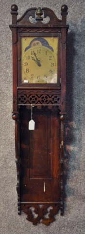 Appraisal: Vintage Wooden Clock Case high With replaced battery-operated works