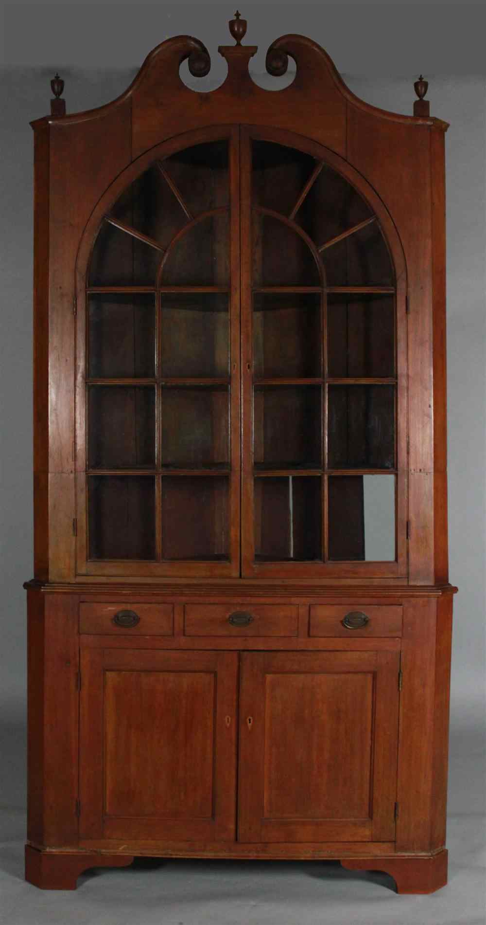 Appraisal: AMERICAN FEDERAL INLAID WALNUT CORNER CABINET POSSIBLY SOUTHERN Pennsylvania or