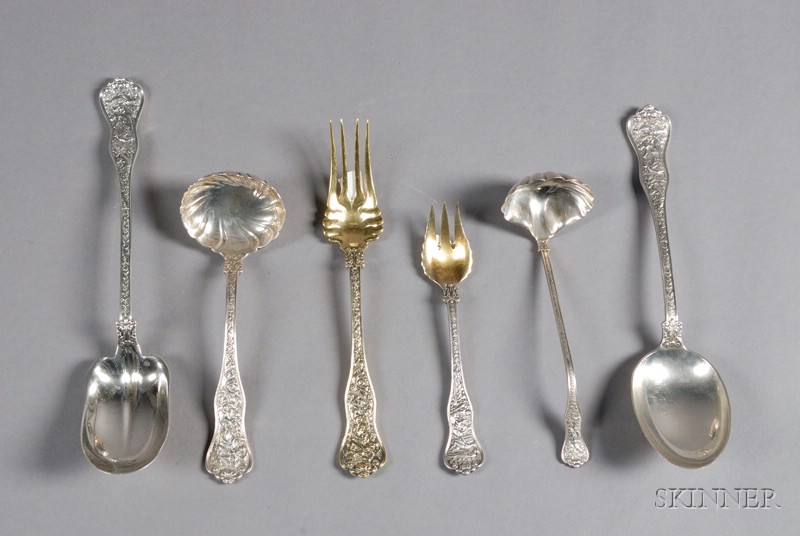 Appraisal: Six Tiffany Co Sterling Olympian Pattern Flatware Items an -