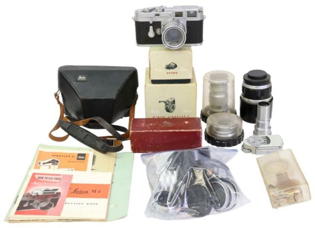 Appraisal: lot Vintage Leica M camera and accessories including Leica M