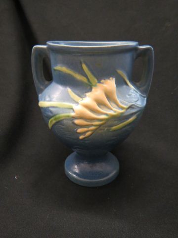 Appraisal: Roseville Pottery Freesia Vase blue - excellent