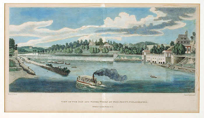 Appraisal: VIEW OF THE DAM AND WATER WORKS AT FAIRMOUNT PHILADELPHIA