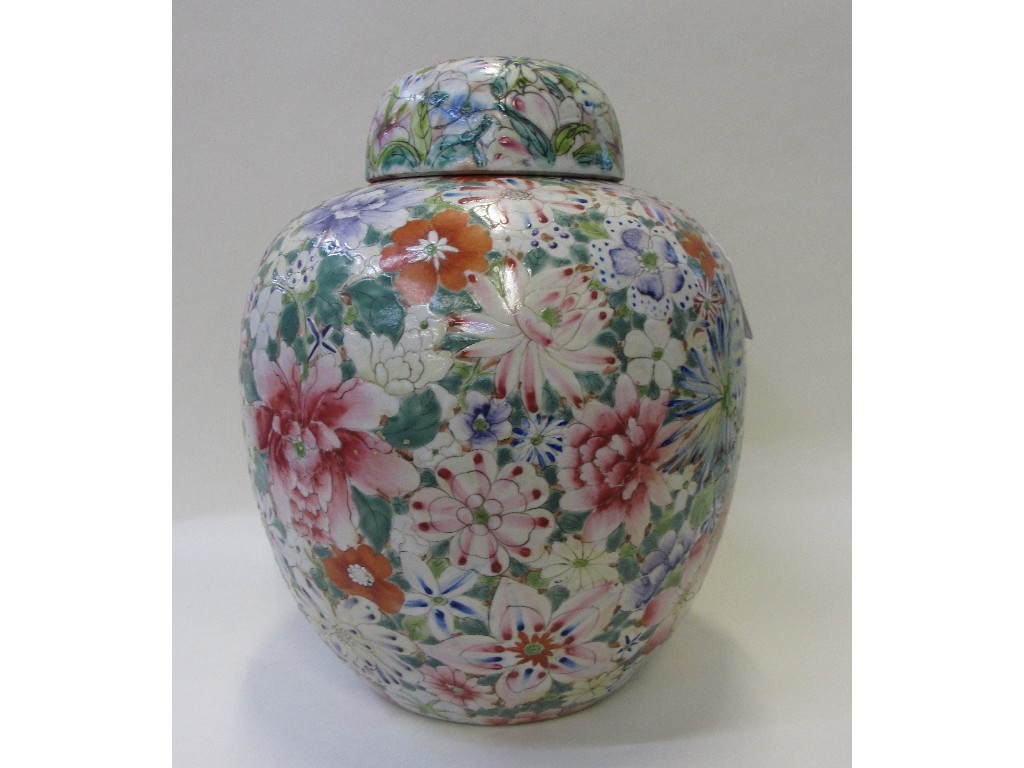 Appraisal: Chinese millefiori ginger jar and cover