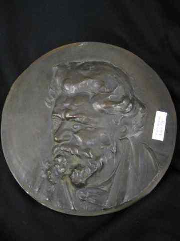 Appraisal: Bronze Plaque Bust of a Man th century '' diameter